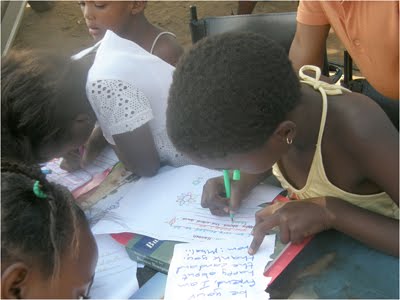 Kliptown Child Writing - small Kliptown Child Writing - small